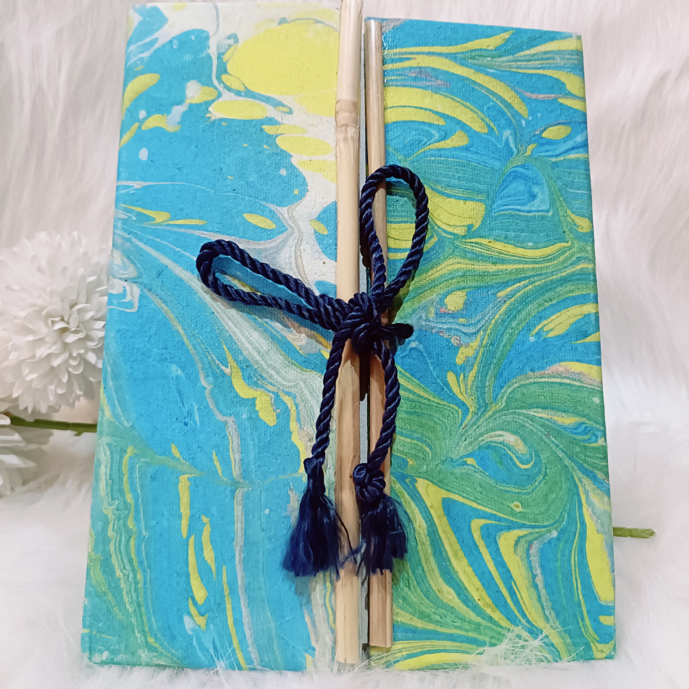 
                  
                    Empower Studio Marble Marvel Blue Handmade Paper Diary with Centre Opening
                  
                