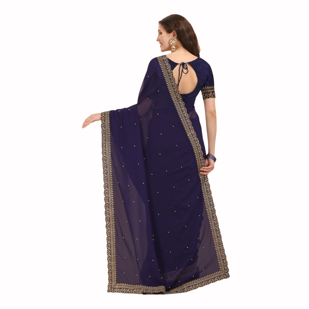 
                  
                    Georgette Blue Saree
                  
                