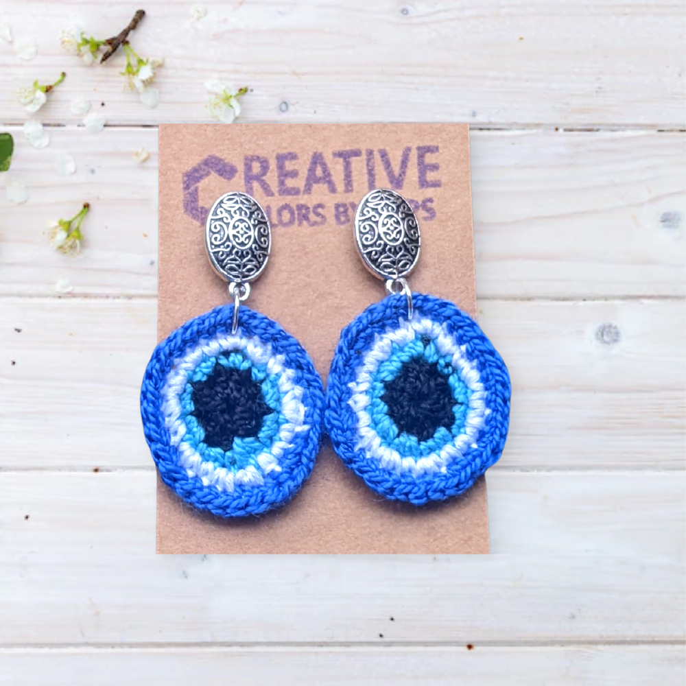 Evil Eye Big Crochet Studs