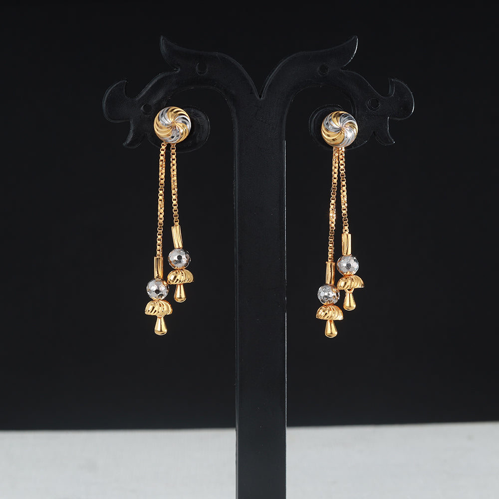 Manufacturer of Ladies 916 gold latkan fancy jummar earrings -lje99 |  Jewelxy - 146394