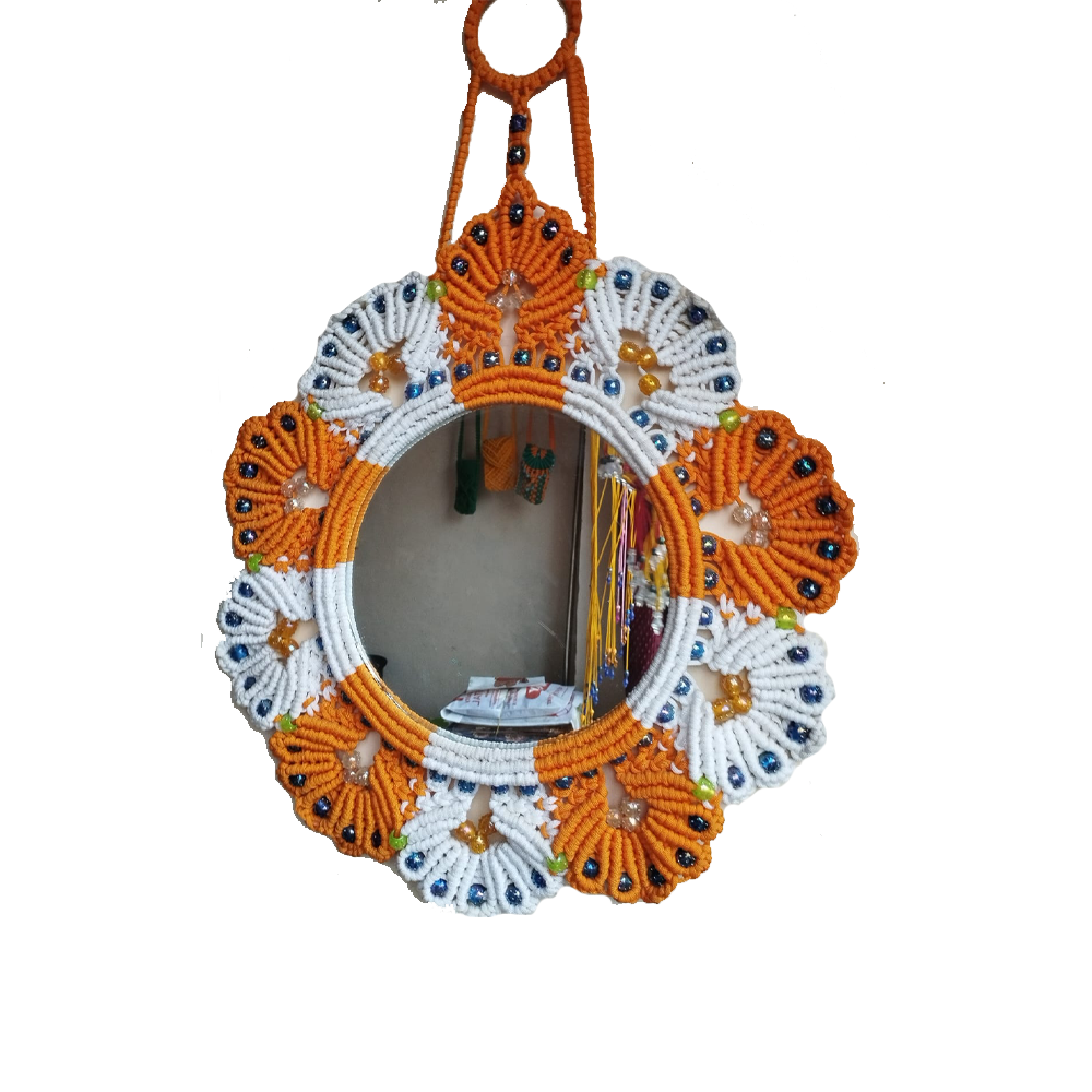 Handmade Brown Dream Catcher Mandala Wall Hanging Mirror