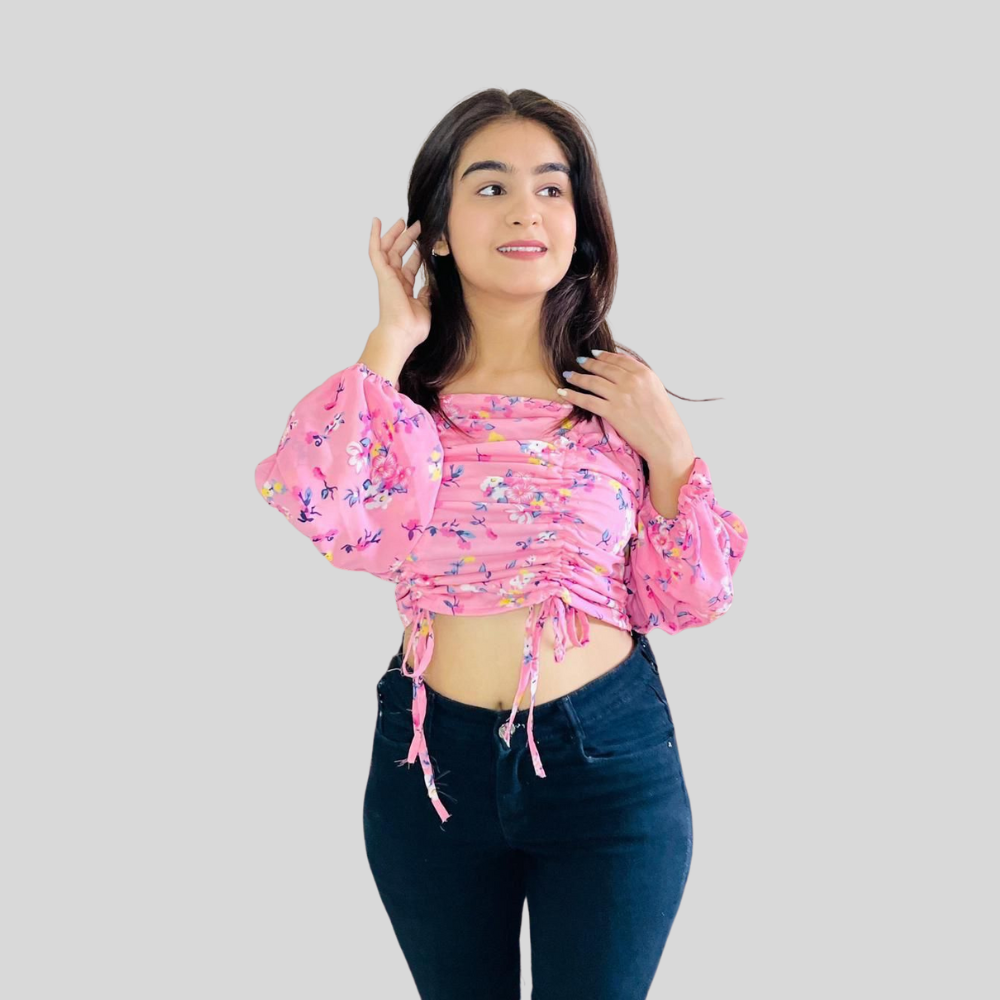 
                  
                    Knoted Floral Crop Top
                  
                
