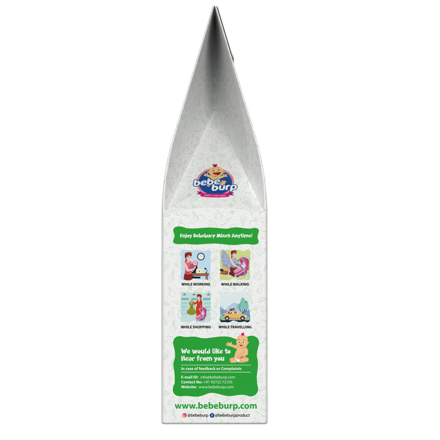 
                  
                    Bebe Burp Organic Baby Food Instant Khichdi Mix Porridge with Spinach & Carrot (200g)
                  
                