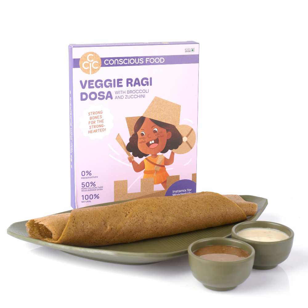 
                  
                    Conscious Food For Kids Veggie Ragi Dosa Mix with Broccoli and Zucchini (200g)
                  
                