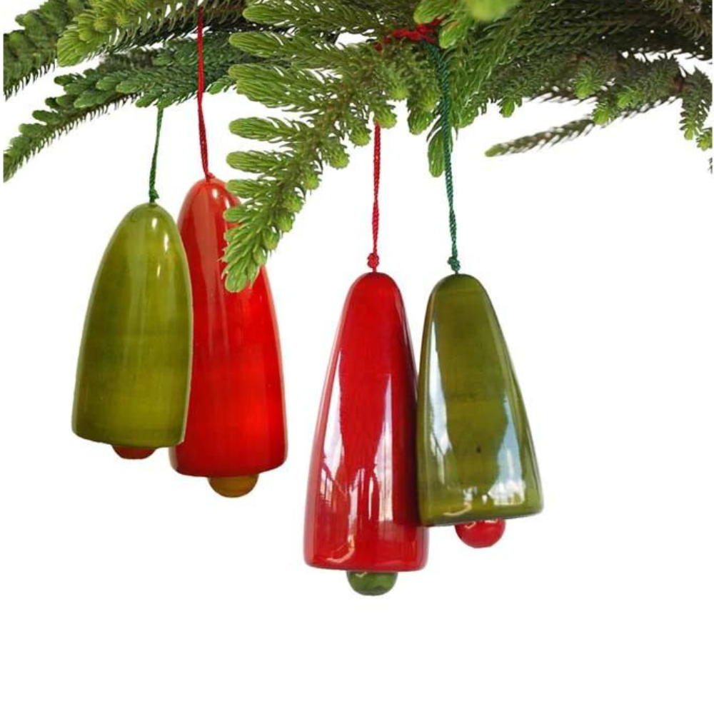 Fairkraft Creations Handcrafted Wooden Christmas Décor - Woodchimes (Set of 2 Pairs)