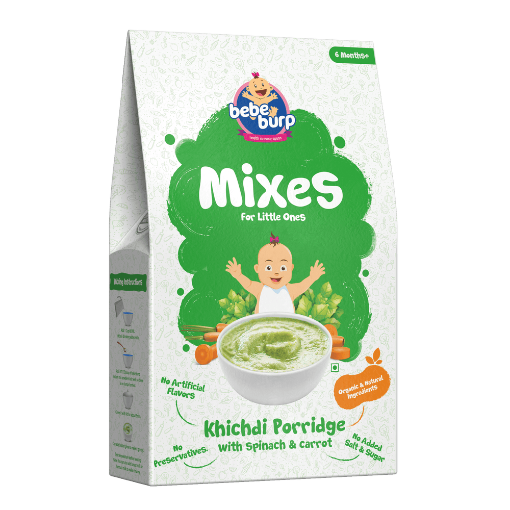 
                  
                    Bebe Burp Organic Baby Food Instant Khichdi Mix Porridge with Spinach & Carrot (200g)
                  
                
