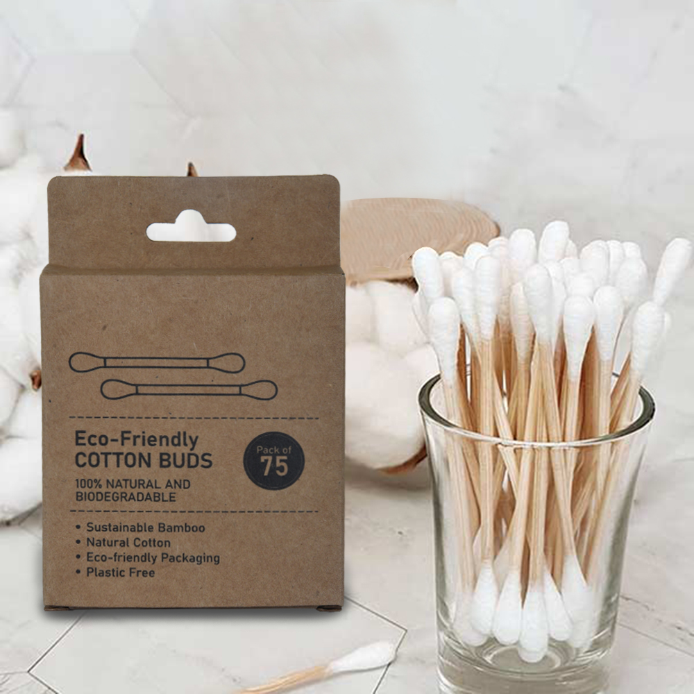 Cotton Ear Buds on Bamboo Sticks (Pack of 3)