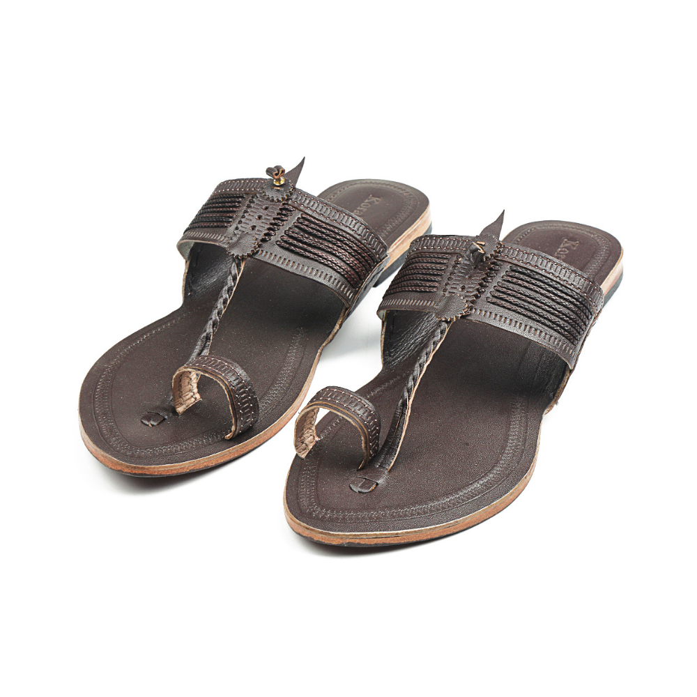 Korakori Breezy Brown Kolhapuri Slippers