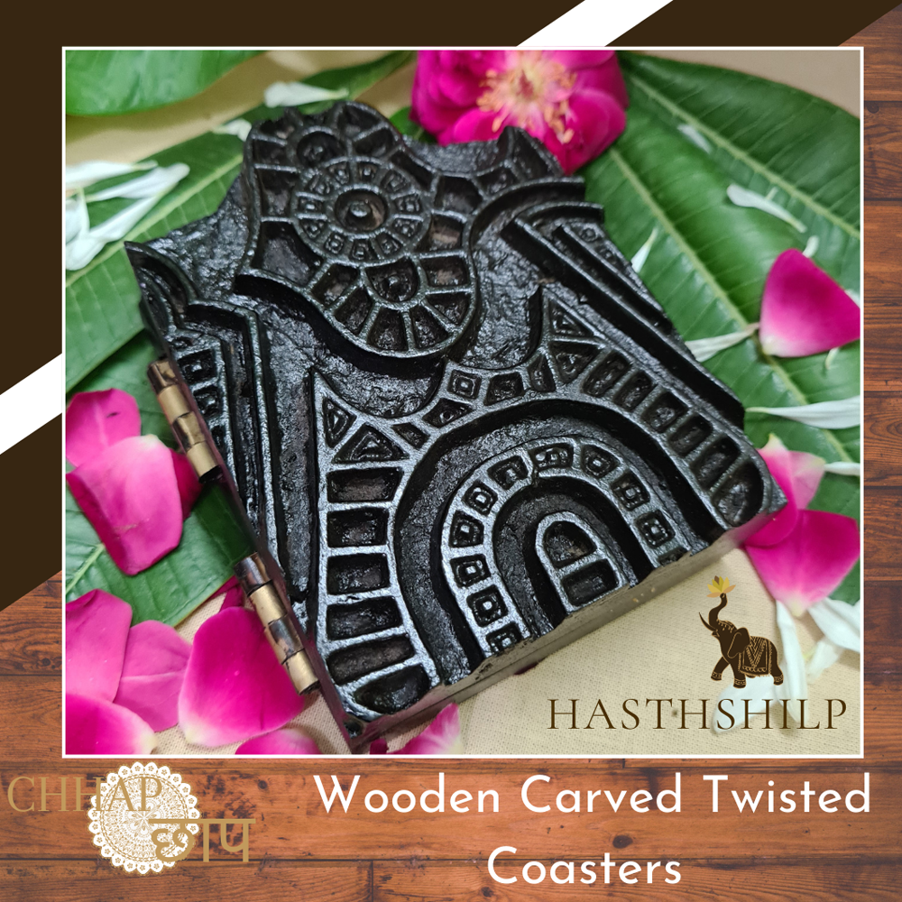 Wooden Carved Twisted Coaster