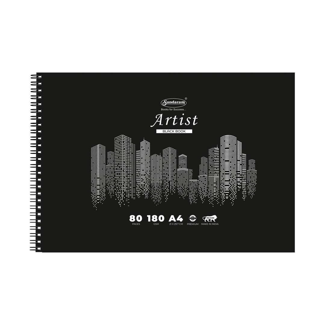 
                  
                    A4 Black Sketch Book - 80 Pages
                  
                