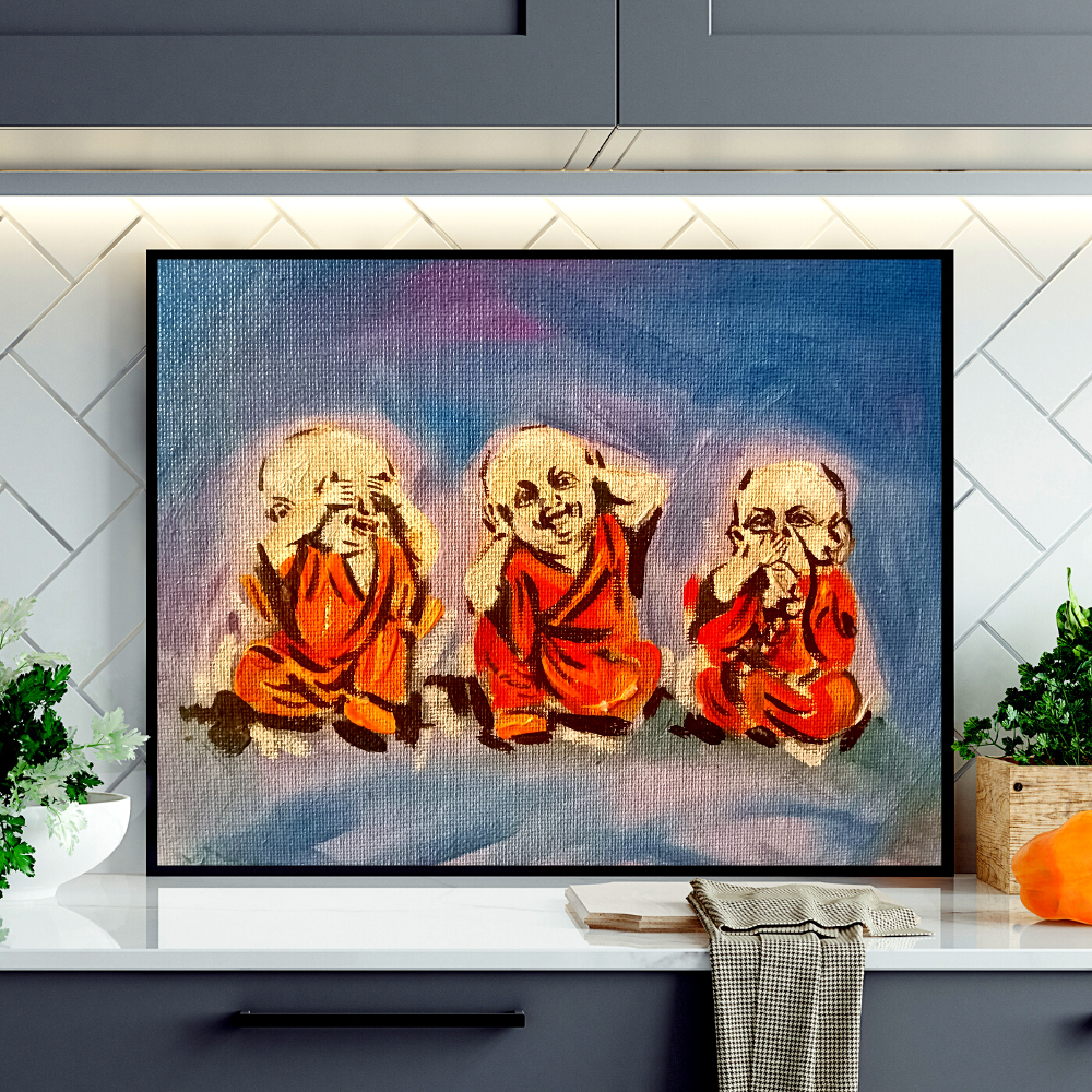 Three Buddha Oil Painting