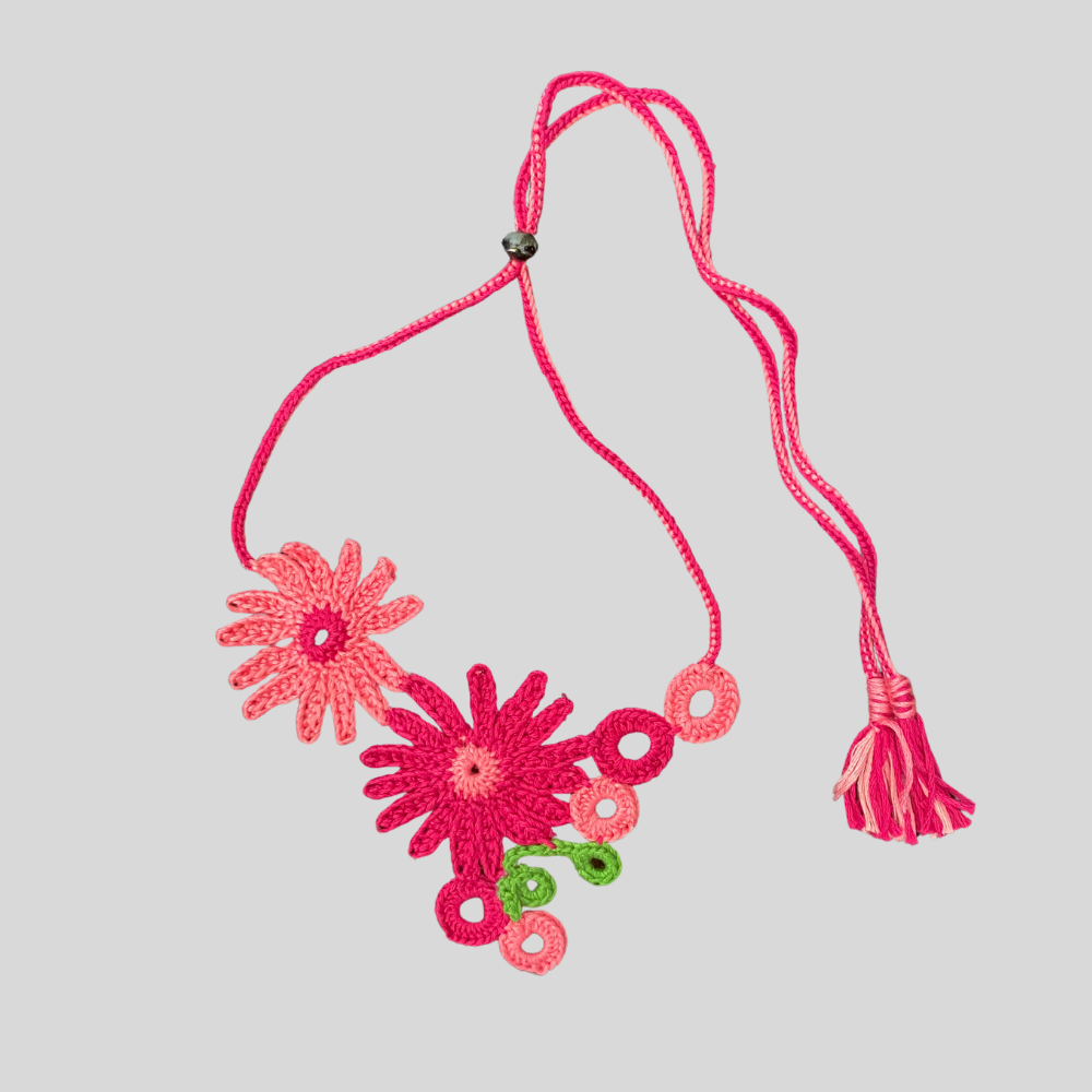 Crochet Daisy Handcrafted Lightweight Necklace