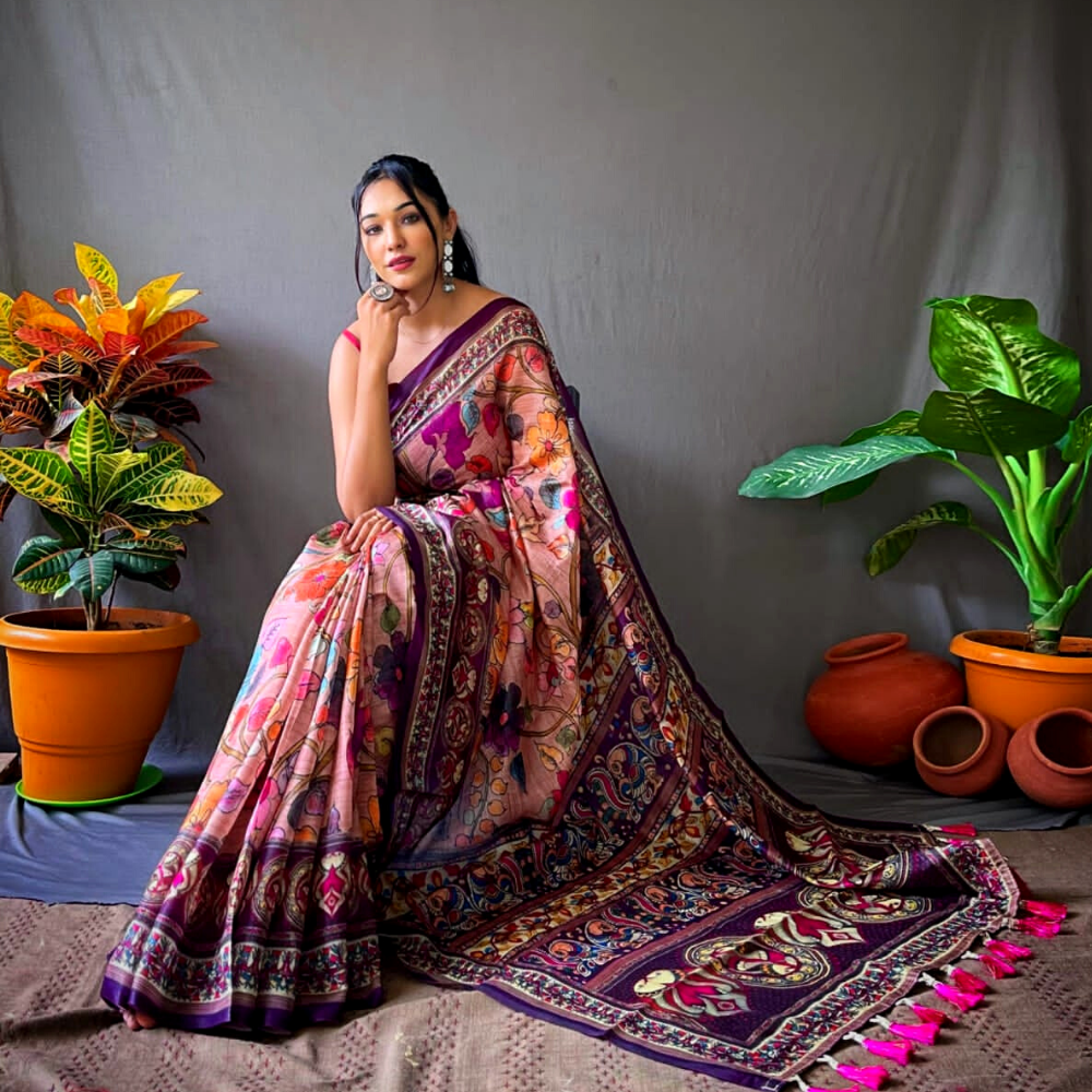 Cotton Kalamkari Saree