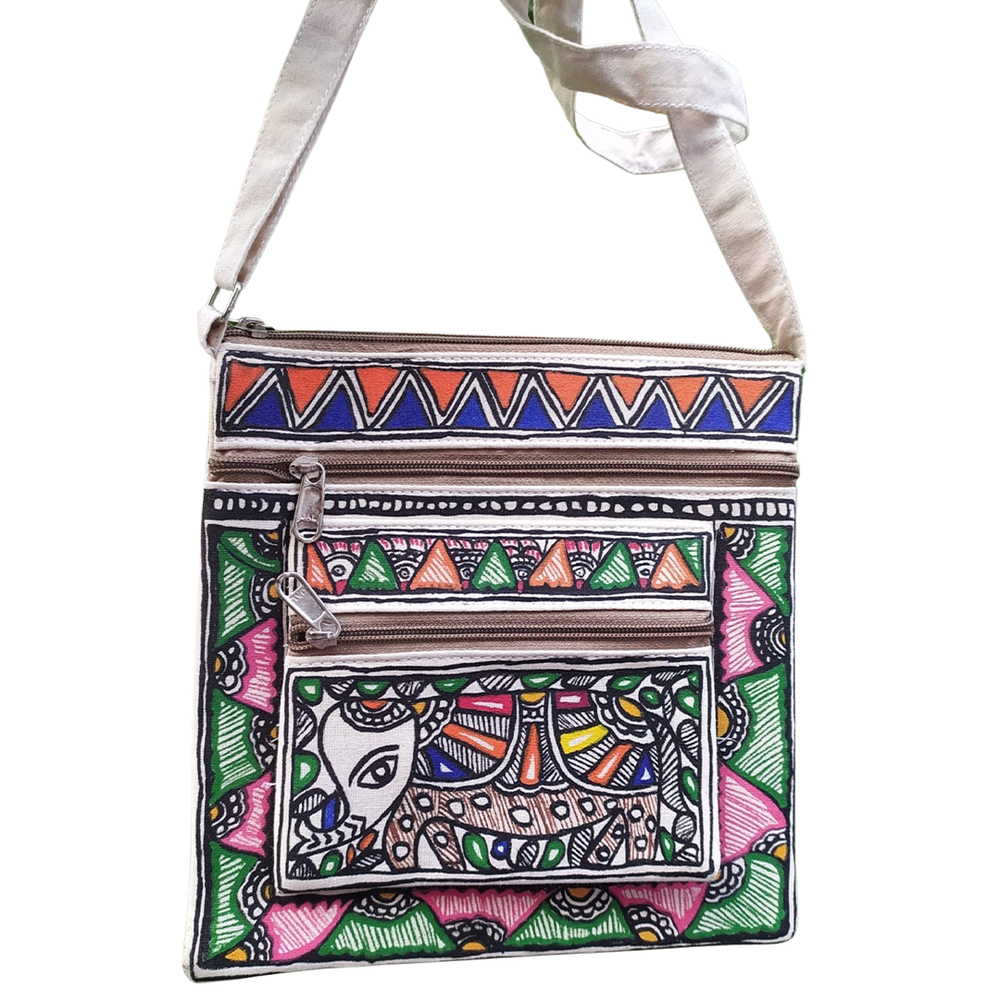Buy Madhubani Crossbody Small Bag Mint Blue Cotton Upcycled Handmade  Shoulder Bag Pouch Floral Theme Madhubani Painting of Bihar, East India  Online in India - E… | Bags, Cotton bag, Sling bag