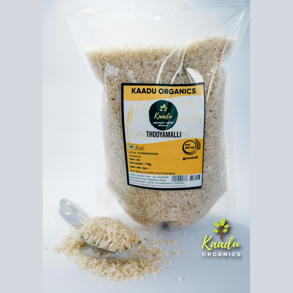 Kaadu Organics Rice Thooyamalli Boiled