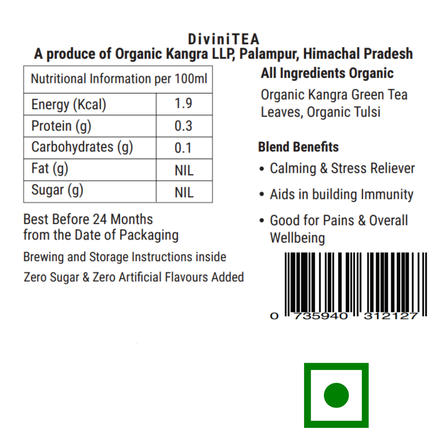 
                  
                    DiviniTEA Organic Tulsi Green Tea (20g)
                  
                