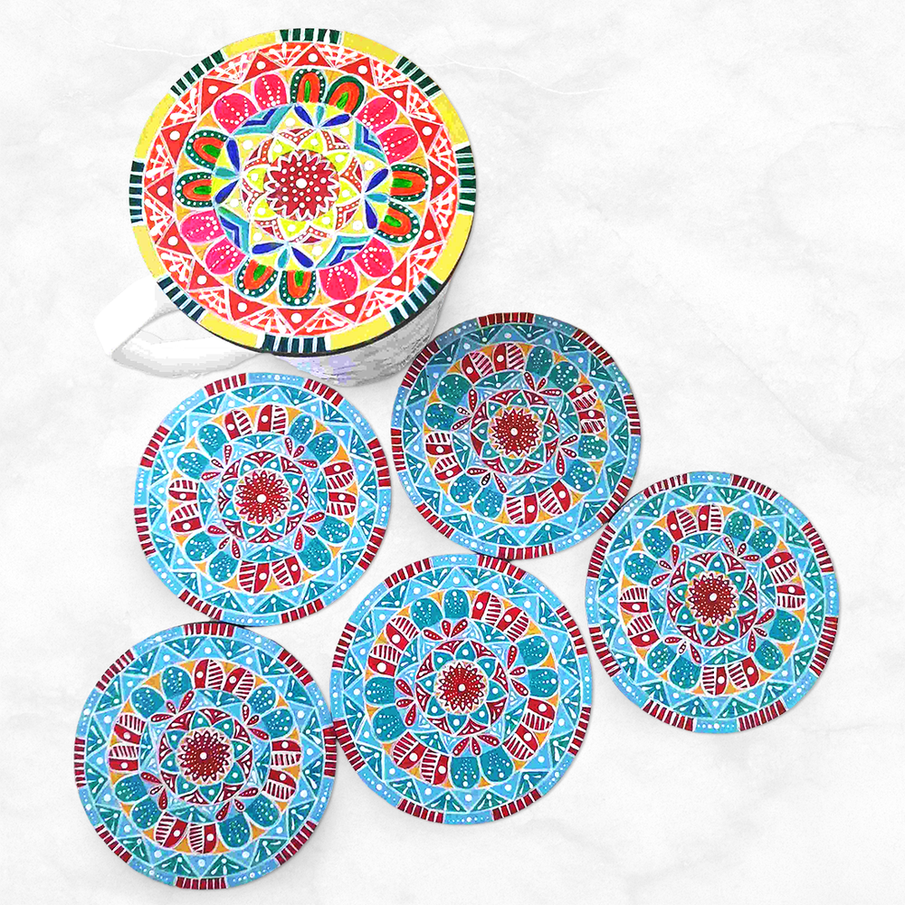 Coasters with Stand (Set of 6)