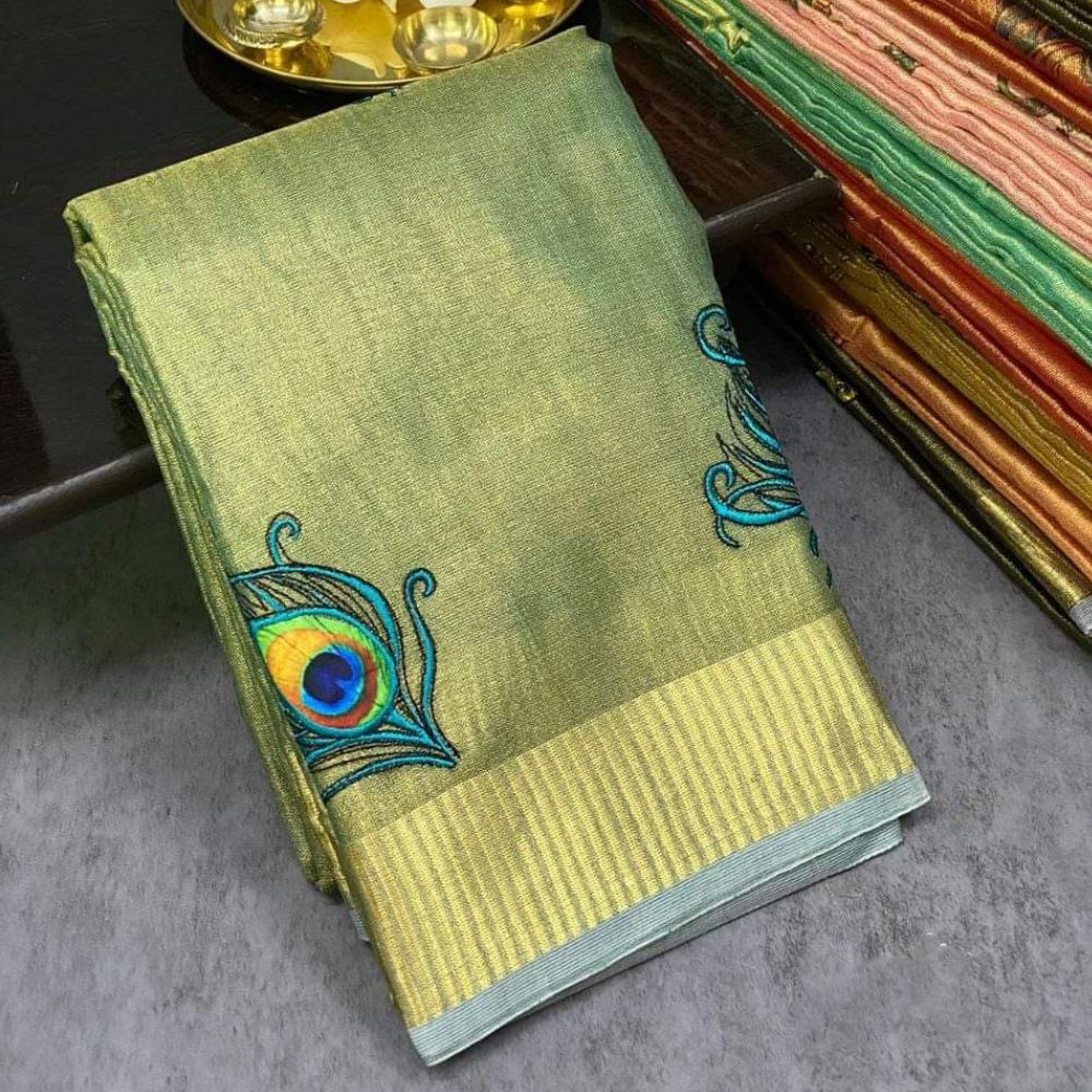 
                  
                    Tissue Linen Saree
                  
                