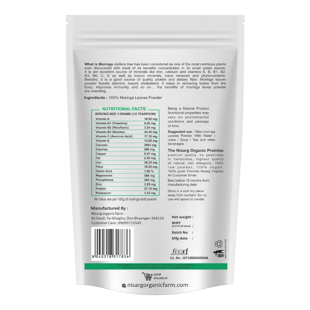 
                  
                    Nisarg Organic Moringa Leaf Powder
                  
                