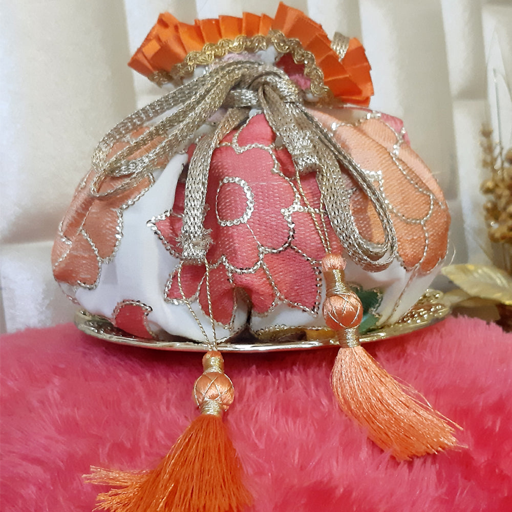 
                  
                    Handcrafted Floral Matka Potli
                  
                