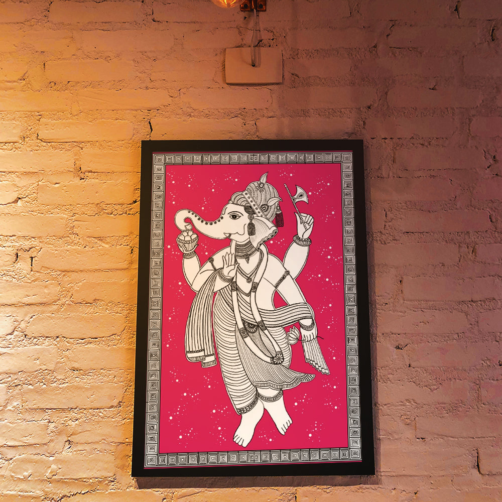Lord Ganesha in Madhubani Art