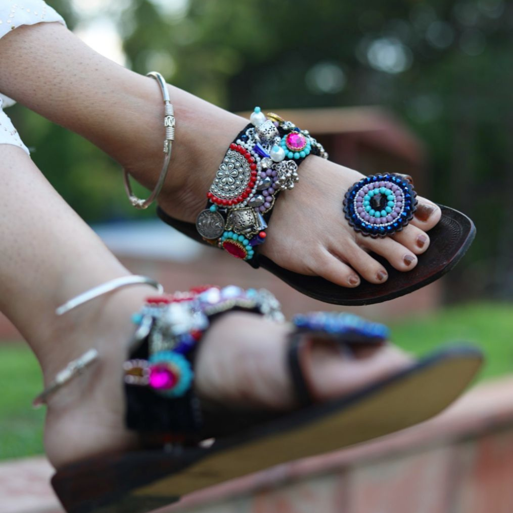 Midnight Blues Kolhapuri Sandals