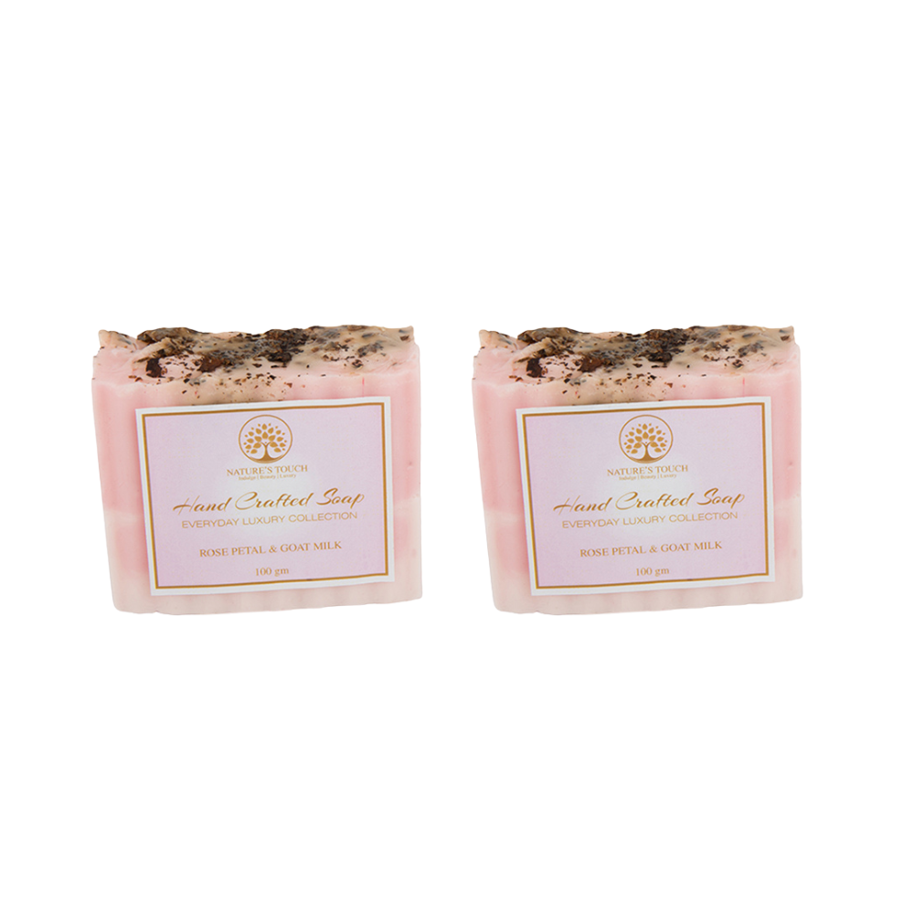 Nature's Touch Rose Petal & Goat Milk Handmade Soap (Pack of 2)