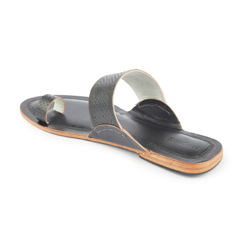 
                  
                    Korakori Balmy Black Kolhapuri Slippers
                  
                