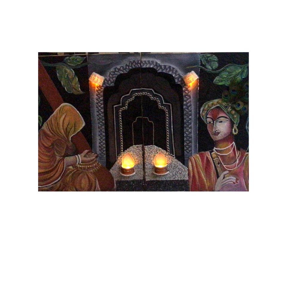 Krishna and Meera Bai - Oil Painting