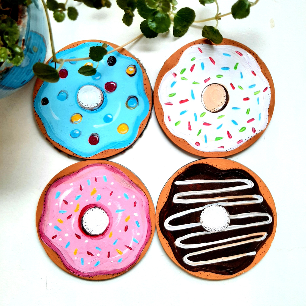 MDF Donut Coasters (Set of 4)