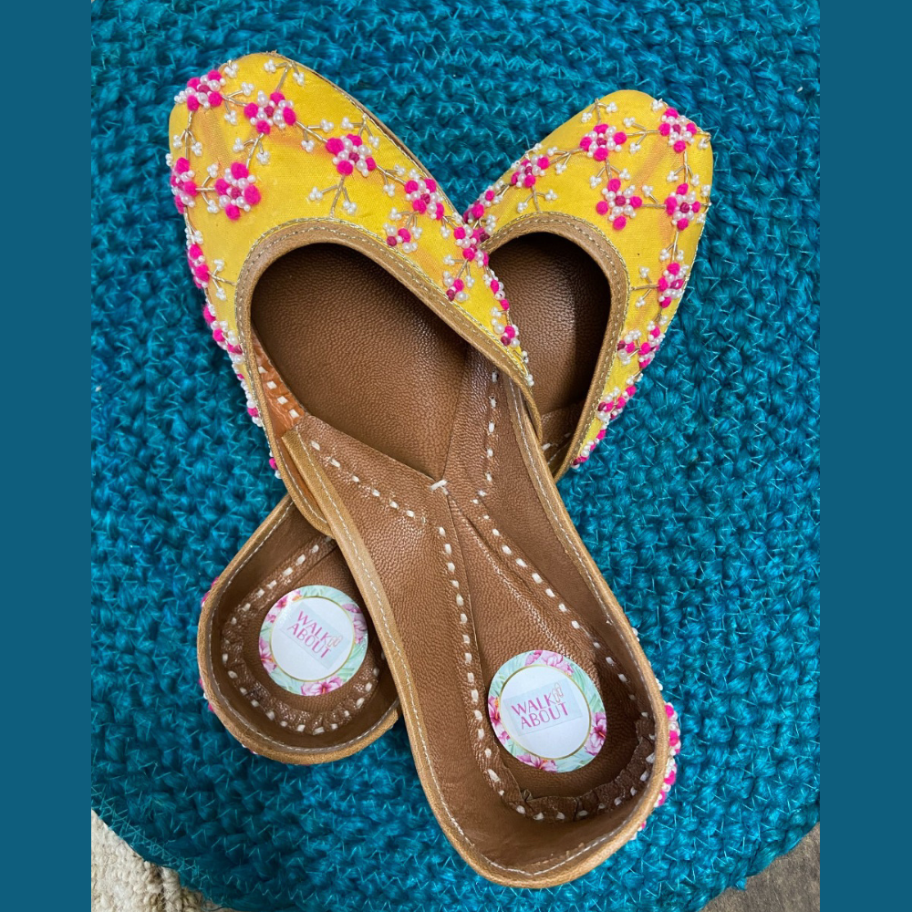 
                  
                    Double-Cushioned Hand-embroidered Jhuttis
                  
                