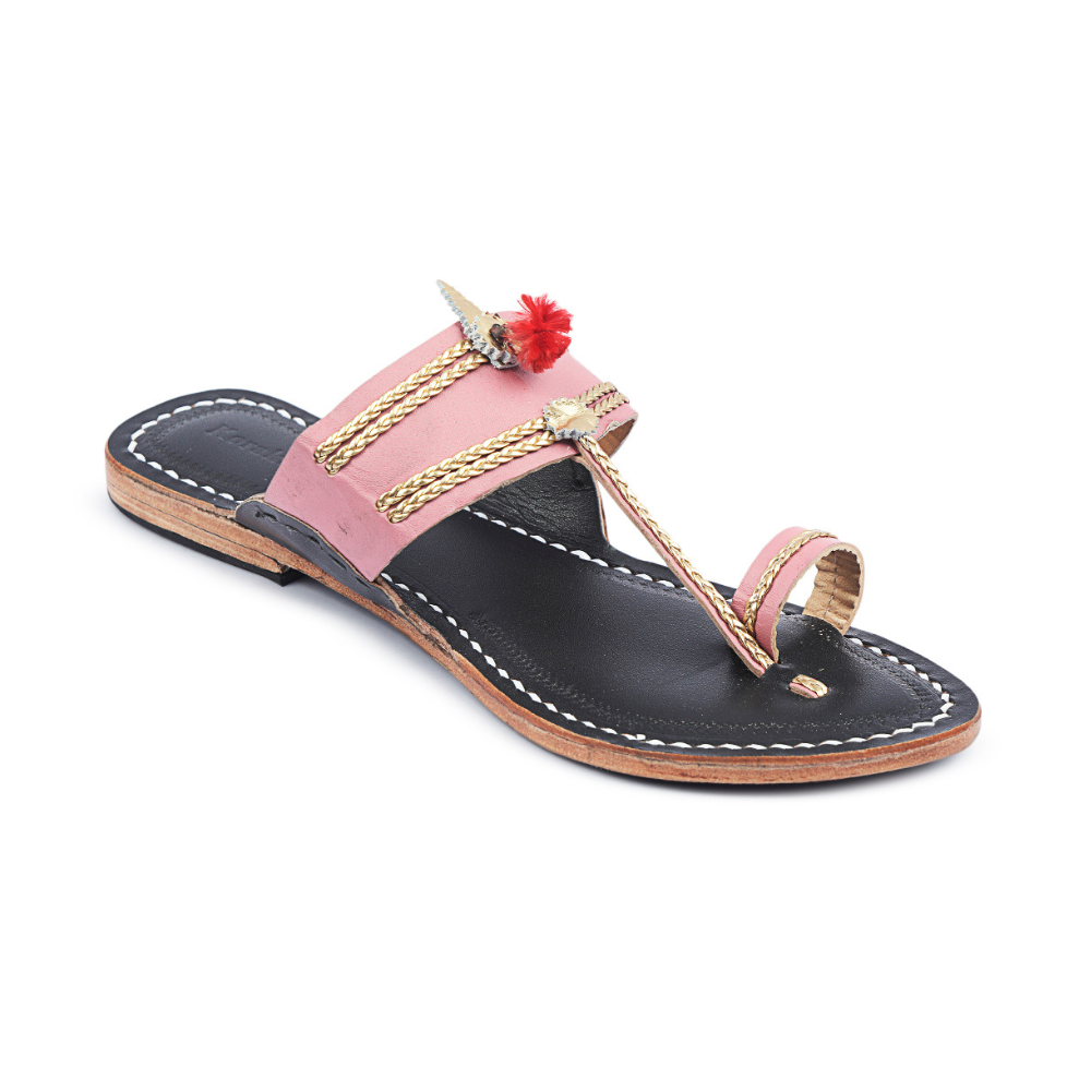 
                  
                    Korakori Headturner Pink Kolhapuri Slippers
                  
                