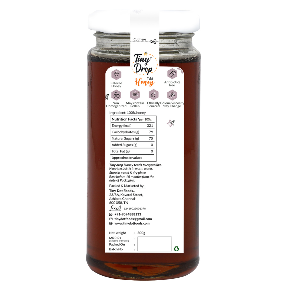 
                  
                    Tiny Dot Foods Tulsi Flora Honey (300g)
                  
                