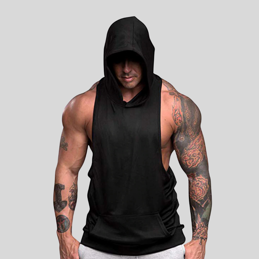 Men s Gym Sleeveless Tank Tops Stringer Hoodie Kreate