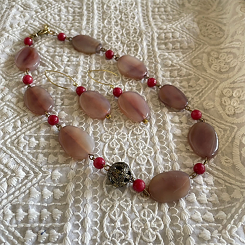 Onions & Cherries - Agate Necklace Set
