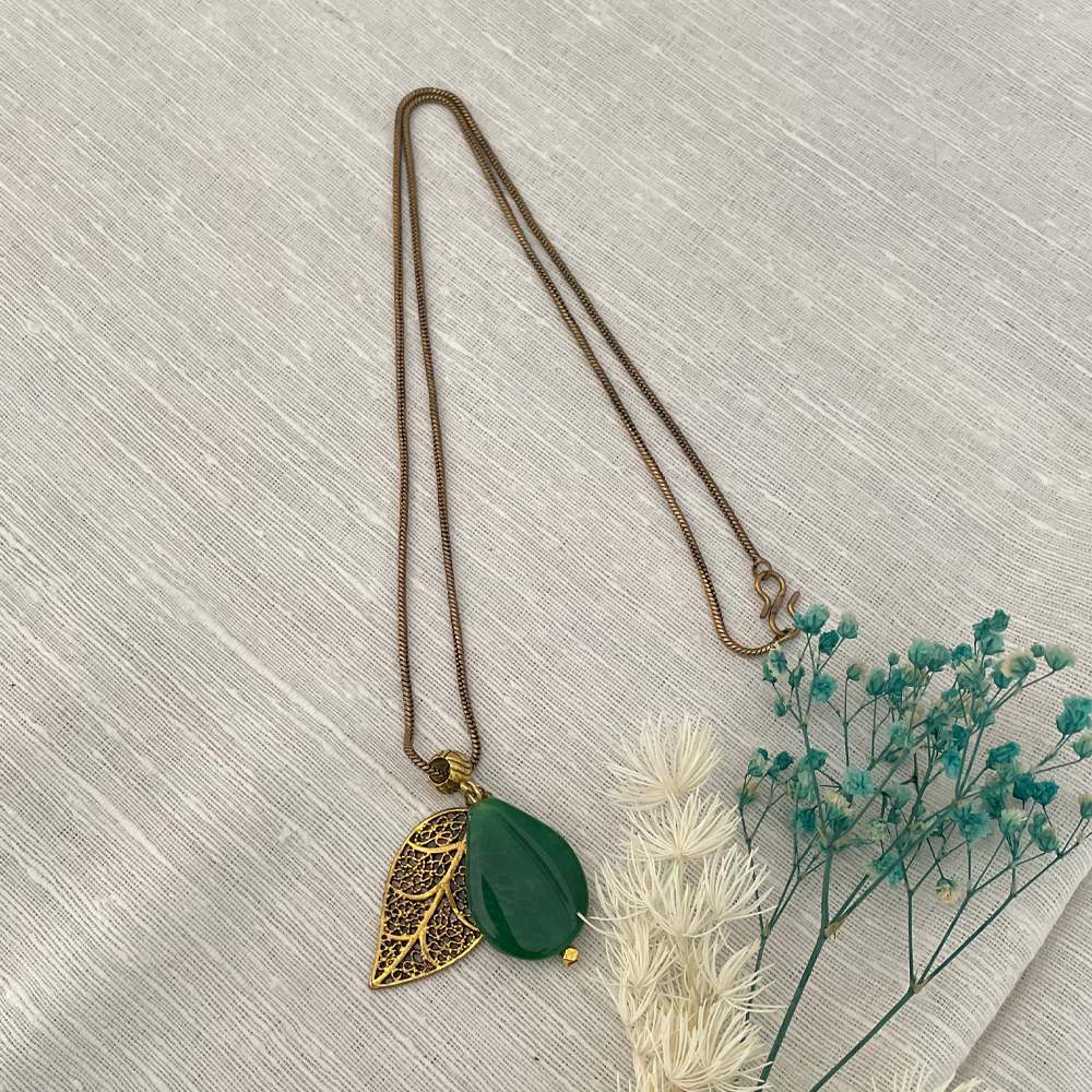 
                  
                    Handcrafted Green Leaf Pendant
                  
                