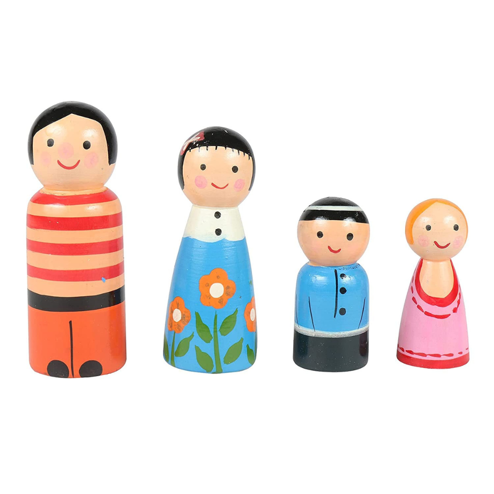 
                  
                    Channapatna Toys Wooden Family Peg Dolls (Set of 4)
                  
                