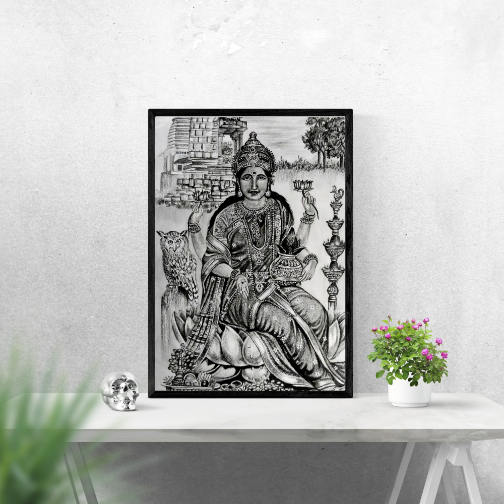 Digital Drawing of Goddess Laxmi Stock Illustration  Illustration of  advertising play 201229339