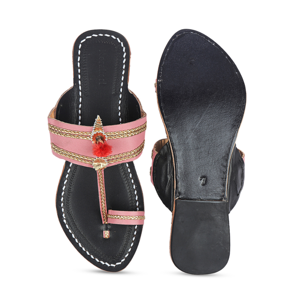 
                  
                    Korakori Headturner Pink Kolhapuri Slippers
                  
                