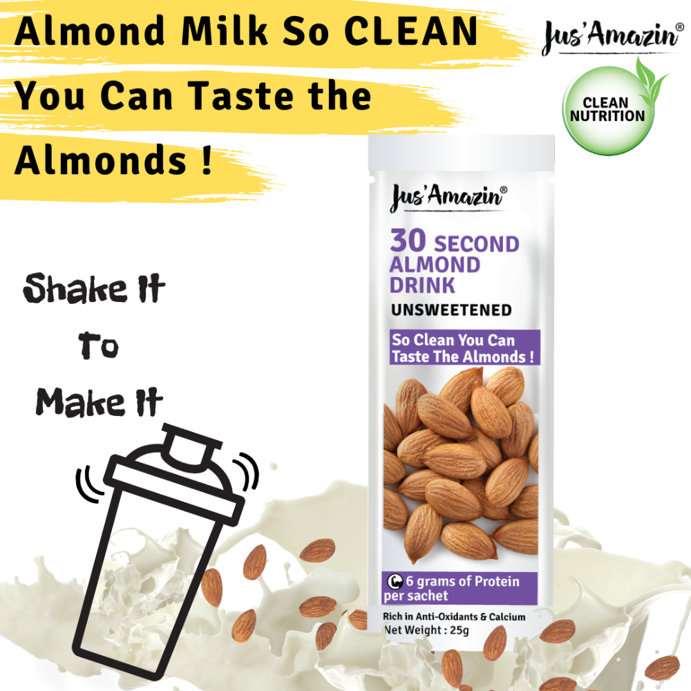 
                  
                    Jus Amazin 30-Second Almond Drink - Unsweetened (Pack of 5) - 25g
                  
                