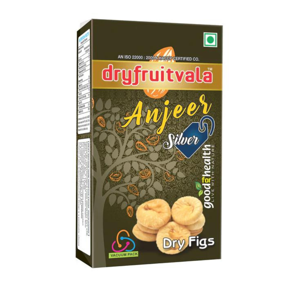 Dryfruitvala Dry Figs (Anjeer) Silver Vacuum Pack (250g)