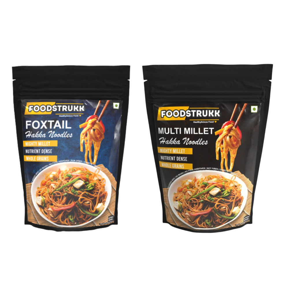 Foodstrukk Millet Noodles - Multi Millet & Foxtail Millet Hakka Noodles (Pack of 2) - 175g