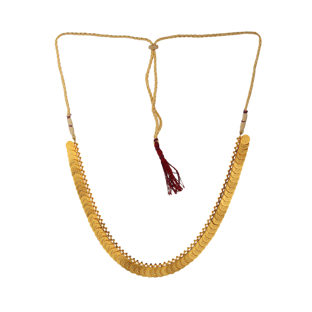 
                  
                    Bandish Golden Ginni Coin Goddess Lakshmi Temple Choker Necklace
                  
                