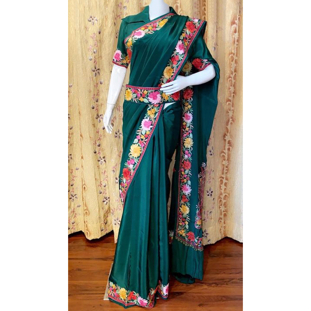 Kashida Embroidery Saree