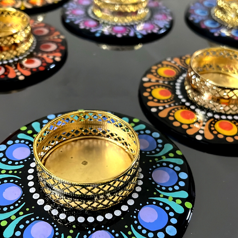 Mandala Diya Stands (Set of 5)