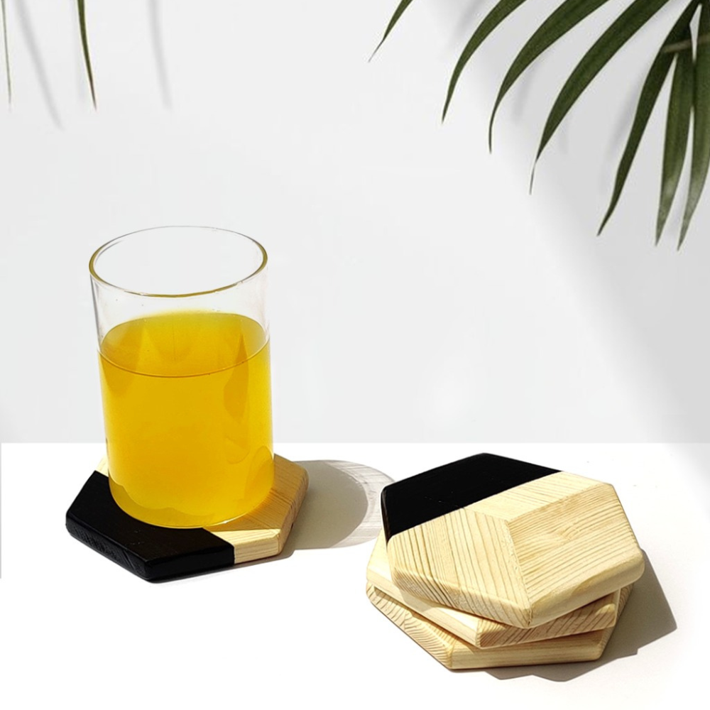
                  
                    Decorative Premium Handcrafted Wooden Coasters (Set of 4)
                  
                
