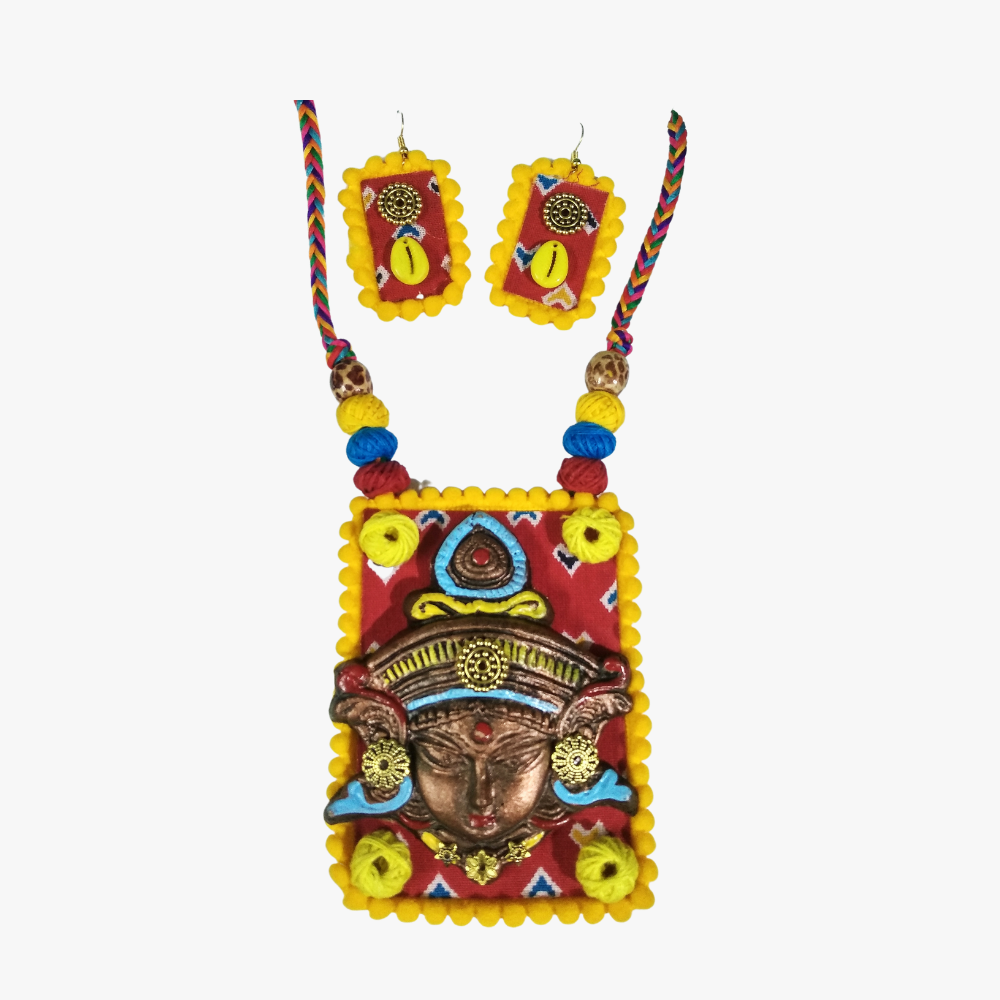 Handmade Durga Necklace with Earrings