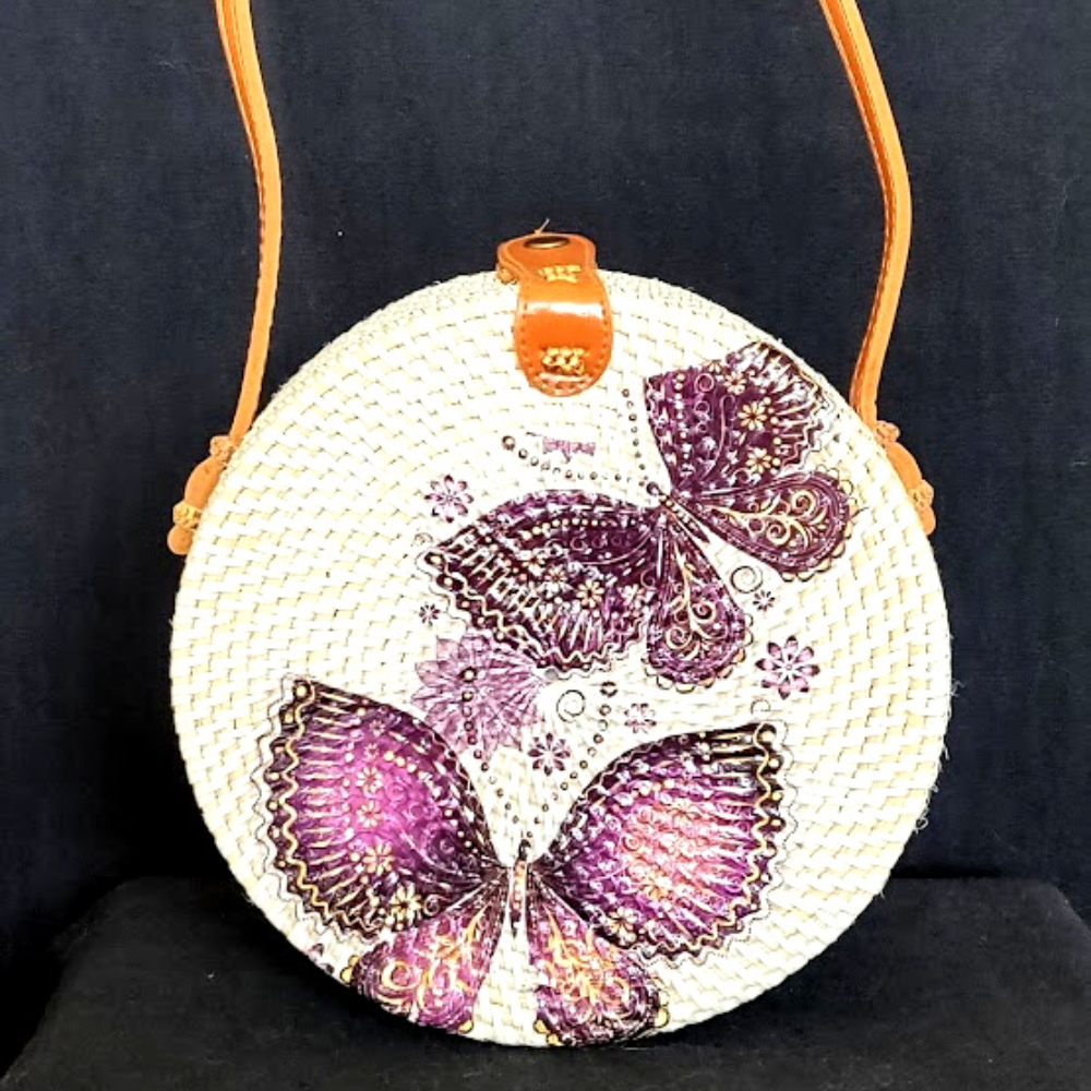 
                  
                    Decoupage Handwoven Round Rattan Bag
                  
                