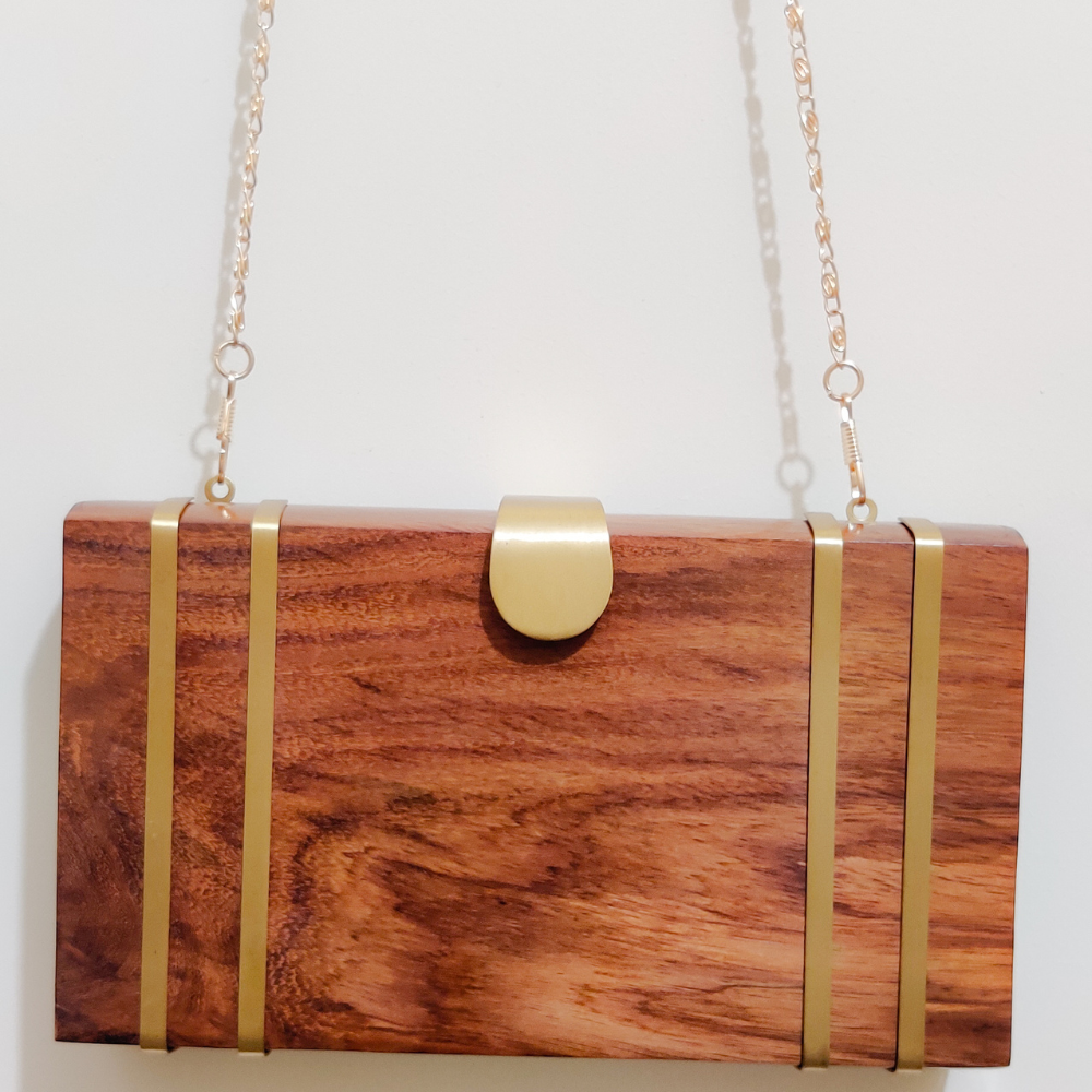 Wooden Clutch Sling Bag Kreate