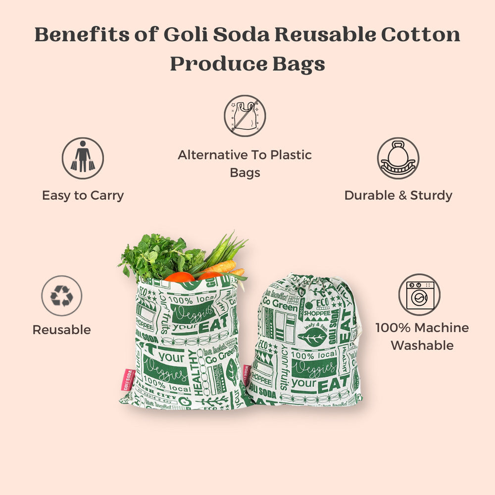 
                  
                    Goli Soda Keep It Fresh Reusable Cotton Produce Bag For Storage - Big
                  
                